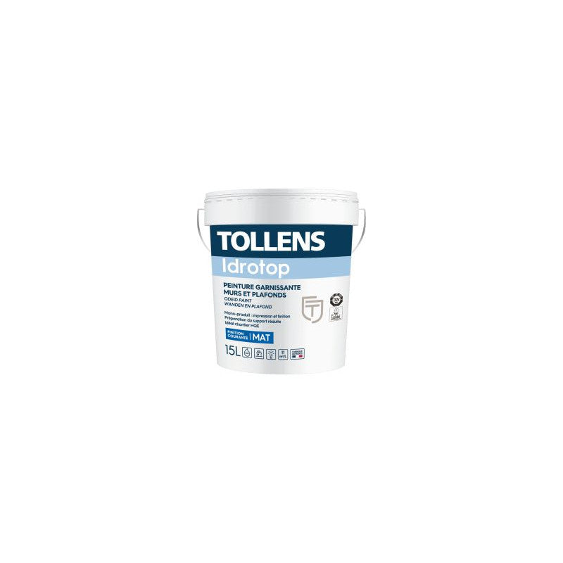 Peinture murale intérieure blanc mat Tollens Idrotop Mat – 15 L – photo 1